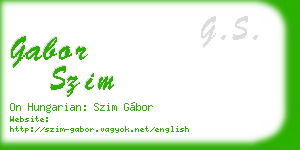 gabor szim business card