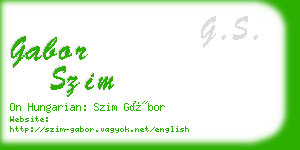 gabor szim business card